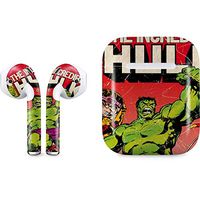 Skinit Decal Audio Skin for Apple AirPods with Lightning Charging Case - Officially Licensed Marvel/Disney Marvel Comics Hulk Design