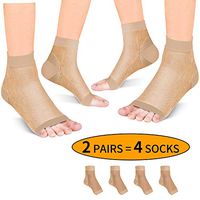 Fondenn Plantar Fasciitis Socks (2 Pairs), Compression Foot Sleeves with Heel Arch & Ankle Support, Foot Care Compression Sleeve for Men & Women