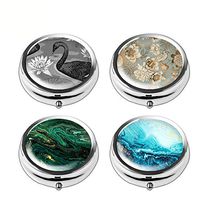 Pill Box Set of 4 - Lizimandu Compact 3 Compartment Medicine Case, Pill Box for Pocket or Purse (Animal Quicksand)