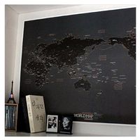 World Map Black / Pink / Blue Draw your Dreams around the World (Black)