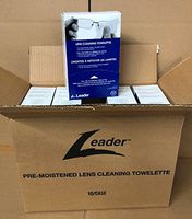 Leader Lens Cleaning Towelette Dispenser, 100/Box (Case of 10 Boxes)