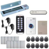 Visionis FPC-5642 One Door Access Control Outswinging Door 600lbs Maglock with VIS-3005 Slim Indoor Outdoor Rated IP68 Keypad/Reader Standalone EM No Software 2000 Users with PIR Kit