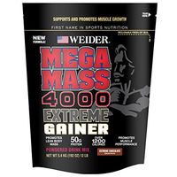 Weider Megamass 4000 Extreme Gainer - Our Best Selling Gainers - 50 Grams of Protein per Serving - Over 1,200 Calories - Over 250 Grams of Carbs
