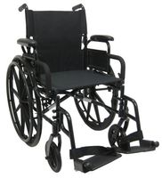 Karman Healthcare 802N-DY Aluminum Lightweight Wheelchair with Flip Back Armrests, Swing Away Footrests, Black, 16" Seat Width