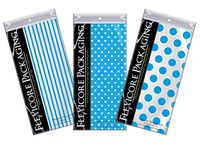 Flexicore Packaging | Pin Stripe & Polka Dot Gift Wrap Tissue Paper | Size: 15 Inch X 20 Inch | Count: 30 Sheets | Color: Turquoise | DIY Craft, Art, Wrapping, Decorations