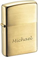 Personalized Zippo Brushed Brass Finish Lighter with Free Engraving