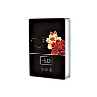 RMXMY Household Small Electric Water Heater, Stainless Steel Constant Temperature Variable Frequency Touch Screen Control Wall-Mounted Hot Bath Shower Hot Mini Water Heater (Gold, Black) (Color : A)
