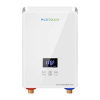 ECOTOUCH Electric Tankless Water Heater Point-of-Use Hot Water Heater Digital Display for Energy Efficiency 5.5kW at 240V, White