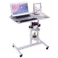 Transser Portable Laptop Rolling Cart Standing Table Height Adjustable Sofa Bedside Flipped Board Computer Stand Desk Coffee Table with Wheels, Shipping From NJ. or CA.