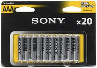 Sony R03NUB20A Heavy-Duty Carbon Zinc AAA Batteries, 20 Pack
