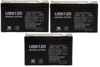 Universal Power Group UB6120 6V 12AH - 12 Amp Streamlight Litebox Battery - 3 Pack
