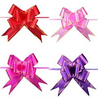 Ewanda store 40 Pcs Assorted Colors Christmas Gift Pull Bows with String Ribbon Festival Gift Wedding Car Decoration Pull Bows