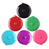 Tape Measure 150 cm 60 Inch Push Button Tape Body Measuring Soft Retractable for Sewing Double-Sided Tailor Cloth Ruler (Sky Blue Purple Green Red Pink Black) 6Pack by MXRS