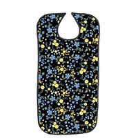 Adult Bib,Waterproof PVC Layer and Printing Cotton Cloth Material,Washable Reusable Waterproof Clothing for Men & Women Eating with Adjustable Strap Bibs (4)