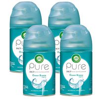 Air Wick Pure Freshmatic 4 Refills Automatic Spray, Ocean Breeze, 4ct, Air Freshener, Essential Oil, Odor Neutralization, Packaging May Vary