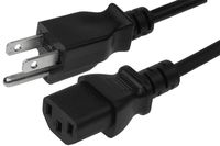 2 Feet (0.6 Meters) 14AWG Heavy Duty 3 Prong Monitor (Universal Power Cord) Computer Power Cord 2ft (0.6M) 3 conductor (IEC320 C13 to NEMA 5-15P) 15 Amp AC Power Cable MM682112 (10 Pack)