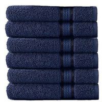 COTTON CRAFT - 6 Pack - Ultra Soft Extra Large Hand Towels 16x28 Night Sky- 100% Pure Ringspun Cotton - Luxurious Rayon Trim - Ideal for Daily Use - Each Towel Weighs 6 Ounces