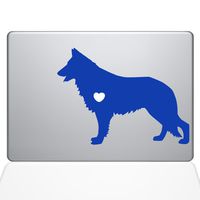 The Decal Guru I Love My German Shepherd Decal Vinyl Sticker, 13" MacBook Air, Dark Blue (1381-MAC-13A-DB)