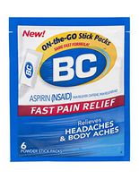BC Aspirin Fast Pain Relief Powder | Relieves Headache & Body Aches | 6 Powders