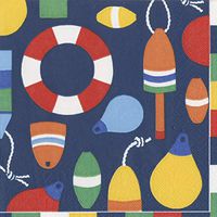 Caspari Cocktail Napkins Paper Napkins 5" x 5" Party Napkins Beach Wedding Beach Party Decor Nautical Baby Shower -Harbor Navy Pk of 40