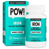 NovaFerrum Chewable Iron Supplement for Adults, 36 mg Elemental Iron, Sugar Free, Vegan, Gluten Free, Orange Flavor (90 Count)