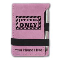 Mini Notepad, Jet Fuel Only, Personalized Engraving Included (Pink)