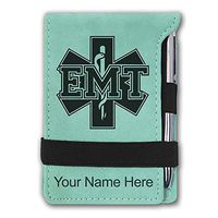 Mini Notepad, EMT Emergency Medical Technician, Personalized Engraving Included (Teal)