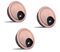 Lheng 3Pcs Red Bronze 50mm/1.64inch Desk Grommet Wire Organizer Cable Hole Cover Plug Cap Insert for Cable Cord Wire Orangizer Computer