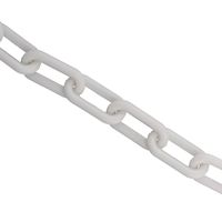 BIS Plastic Chain Links in White - 2in x 125ft - White Chain for Crowd Control, Halloween Chains, Prop Chains