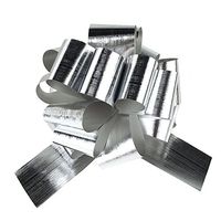 Metallic Pull Bows for Gift-Wrapping, 2-Piece (Large, Silver)