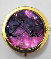 BlackKey Galaxy Space Universe Infinity Love Anchor 3-Compartment Decorative Pocket Gift Box Case Organizer for Pill, Color 2 -25