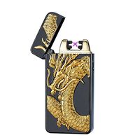 Toyo Three-dimensional Relief Cross Double Fire Lighter USB Rechargeable(C1)