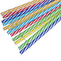 Cratone 10PCS Smoothie Straws Disposable Straws Plastic Drinking Straws for Milkshake Spiral Party Ornaments