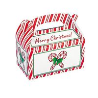 8 ~ Candy Cane Christmas Treat Boxes ~ Cardboard ~ Approx. 6"l X 6"h (Incl. Handles) X 3.5"w ~ Simple Assembly ~ New