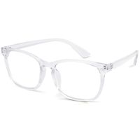 Blue Light Blocking Glasses - Computer Glasses- Anti Glare, Transparent Lens (No Magnification), Gaming Glasses and UV Blocker - Large Square Black Frames - Protect from Eye Strain (Transparent)