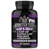 Angry Supplements Monster Test PM Testosterone Booster Plus Sleep Aid-Jack T-Levels All Natural, Made in USA, Powerful and Potent Ingredient, Boost Energy and Performance in Gym and Bedroom (1-Bottle)