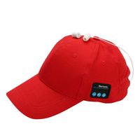 Jiecikou Bluetooth Baseball Cap Wireless Summer Hats Men Women Fasion Caps Hands Free Microphone Stereo Wireless Headphone for Women Big Red
