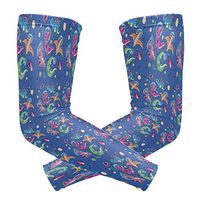 Men's UV Protection Arm Sleeve Funny Sea Dinosaur Purple Compression Arm Sleeve, Skin Protection Cooler Cycling Sleeves for Outdoor Activities to Cover Arms