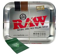 RAW Large Rolling Tray (Metallic) with Leaf Lock Gear Smell Proof Pouch