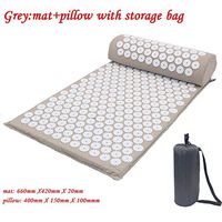 Ting room Massager Cushion Massage Yoga Mat Acupressure Relieve Stress Back Body Pain Spike Mat Acupuncture Massage Yoga Mat with Pillow,Gray