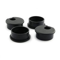ZRM&E 4pcs 45mm Desk Table Grommet Plastic Line Holder Wiring Accessories Cable Wire Outlet Port Hole Cover Computer Wire Organizer Grommet Black