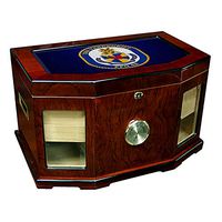 Large Premium Desktop Humidor - Glass Top -US Navy USS Vandegrift (FFG-48), Frigate Emblem (Crest)