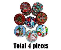 Round Nesting Tins, designs may vary (Total 4 pieces)