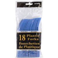 Royal Blue Plastic Forks, 18ct
