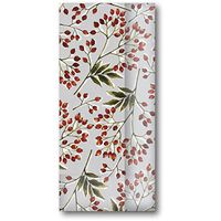 Jillson & Roberts Large Cello Bags with Twist Ties, Snow Berries, 100 Pieces