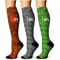 Compression Socks,(3 Pairs) Compression Sock Women & Men - Best Running, Athletic Sports, Crossfit, Flight Travel (Multti-colors23, Small/Medium)