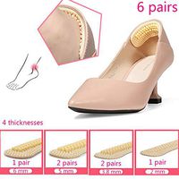 Shelia Newly Design 4D Gel Heel Cushion Heel Grips Heel Pads Self-Adhesive, 6 Pairs Mixed Size Family Pack