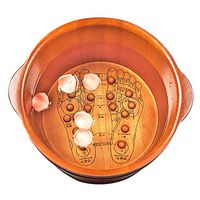 JTYX Wooden Foot Bath Barrel Footbath Thick Acupressure Massage Pedicure Barrel Home,41X27CM