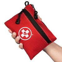 First Aid Kit Pouch (64-Piece): Pocket Sized, Lightweight & Compact with Dual Zippers for Organization