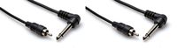 2 Hosa CPR-103R 1/4" TS Right Angle RCA Unbalanced Interconnect Audio Cables